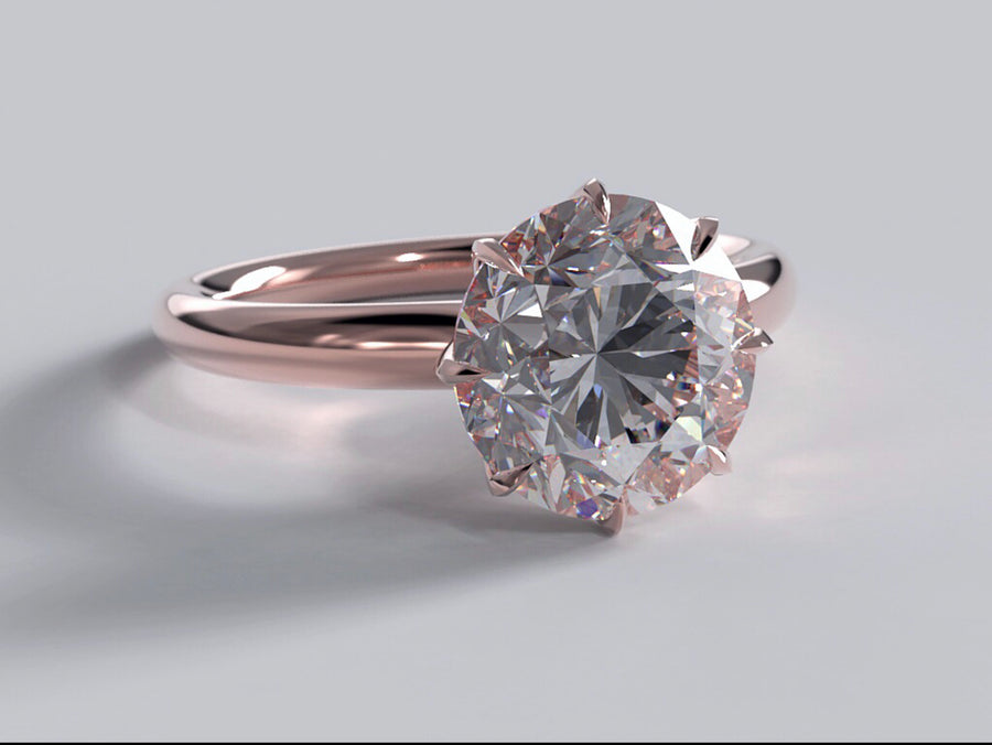 1.50 Ct Brilliant Cut Round Diamond Solitaire Engagement Ring *Rose Gold