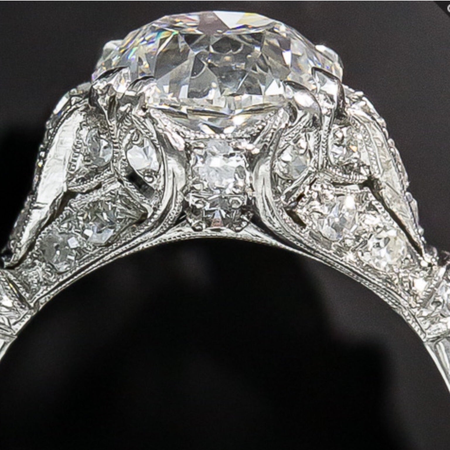 ct Edwardian Antique Style Platinum Diamond Engagement Ring