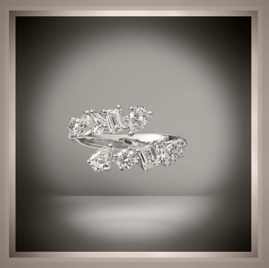 1.50 Ct Multi-shape Diamond Twist Ring 14K