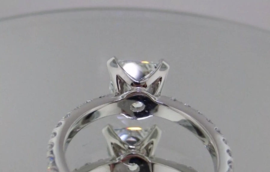 1.70 Ct Princess Cut Diamond Solitaire Engagement Ring VS2 F