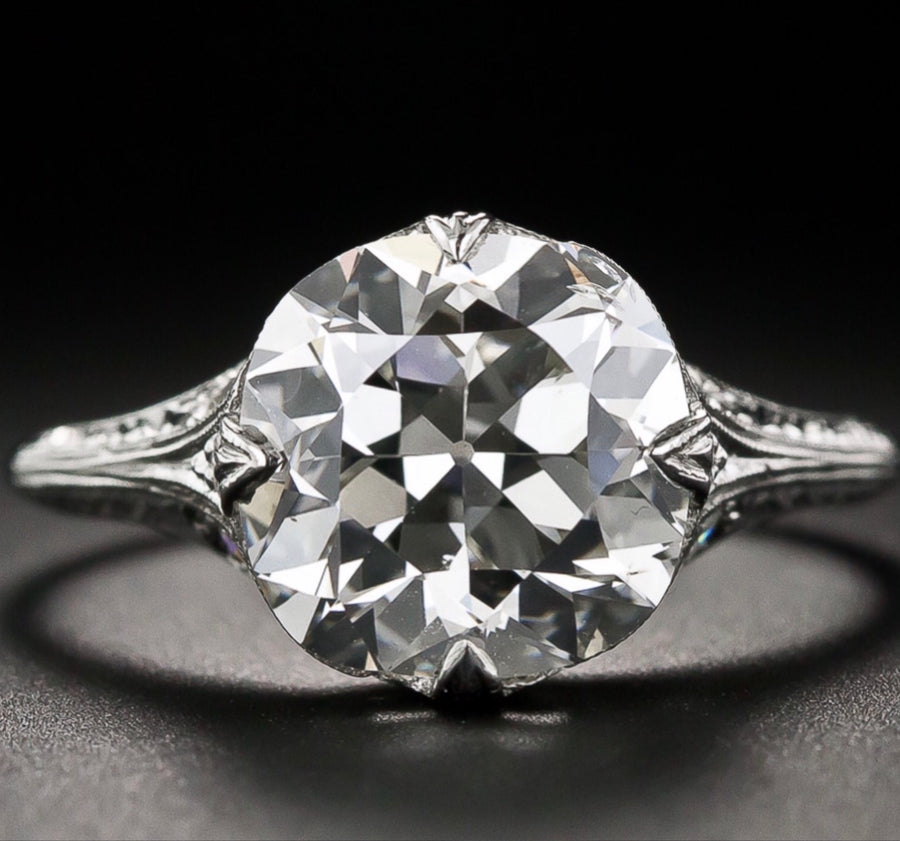 2.42 Ct. Edwardian Style Diamond Engagement Ring VS2