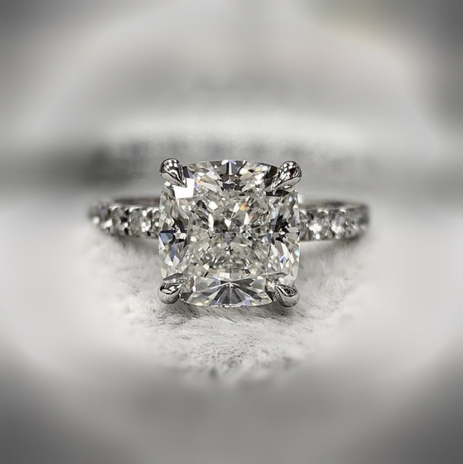 2.62 Ct. Cushion Cut Diamond Engagement Ring VS2