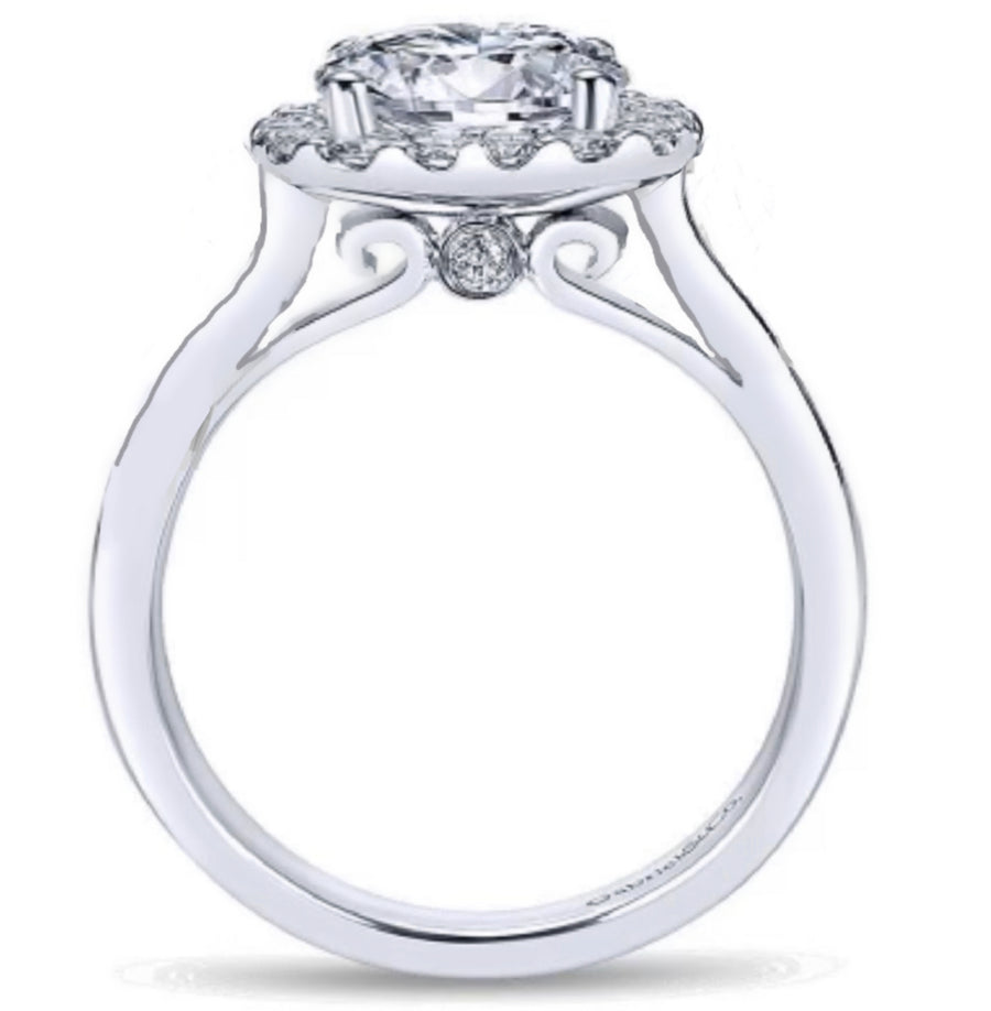 Custom Diamond Halo Engagement Ring