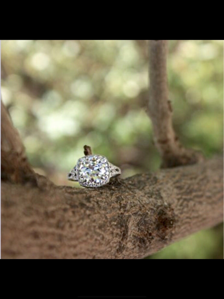 2.75 Carat Edwardian Style Diamond Engagement Ring VS2