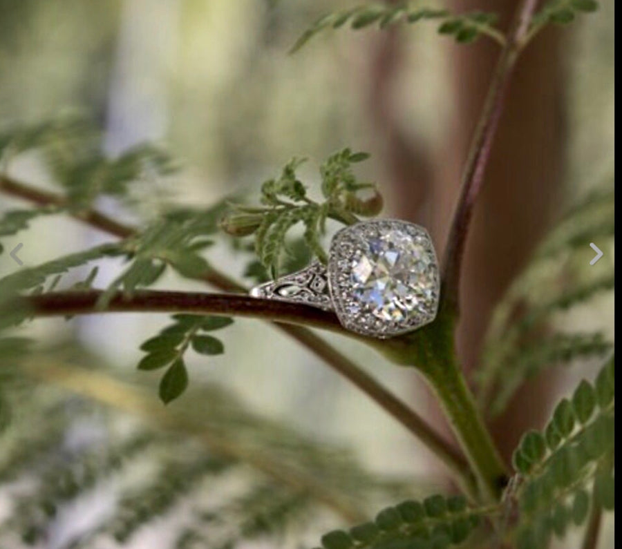2.75 Carat Edwardian Style Diamond Engagement Ring VS2