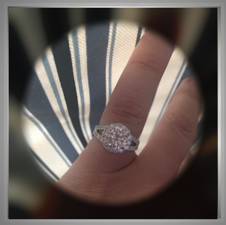 3.00 Ct Round Split Shank Halo Engagement Ring