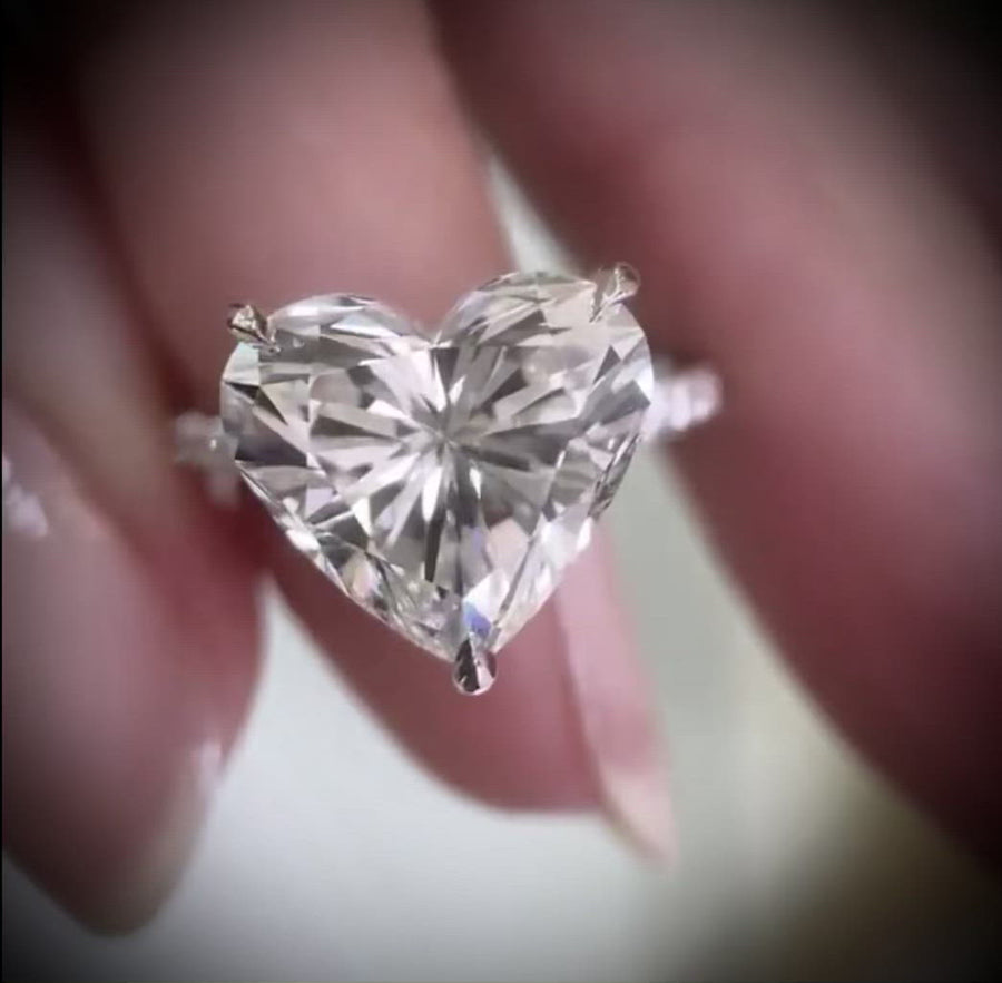 3.60 Ct Heart Shaped Diamond Solitaire Ring