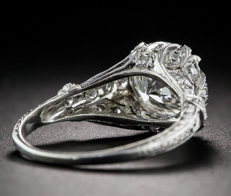 3.50 ct Edwardian Antique Style Platinum Diamond Engagement Ring – Ashton  Taylor Diamonds