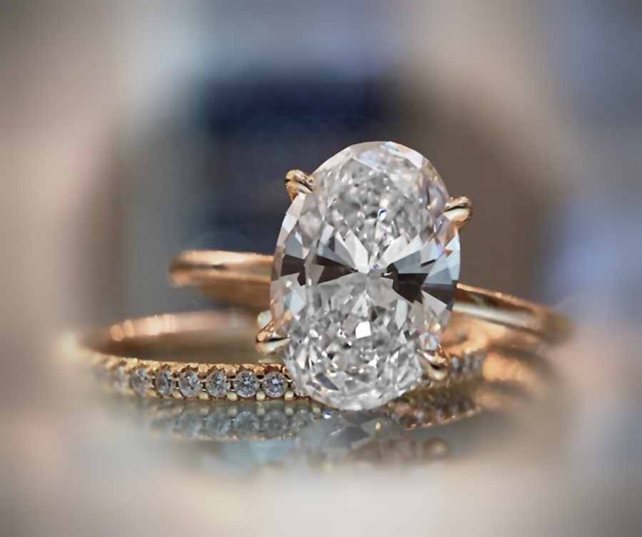 Rose gold oval solitaire 2025 engagement rings