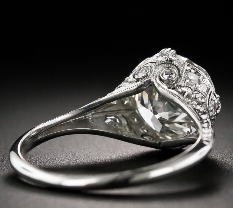 2.22 Ct. Edwardian Style Old Mine Cut , Antique Cushion Cut Diamond Engagement Ring VS2