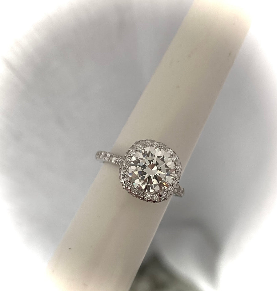 QUICK SHIP***3.15 Ct Cushion Shaped Halo with Brilliant Cut Round Diamond Engagement Ring VS2