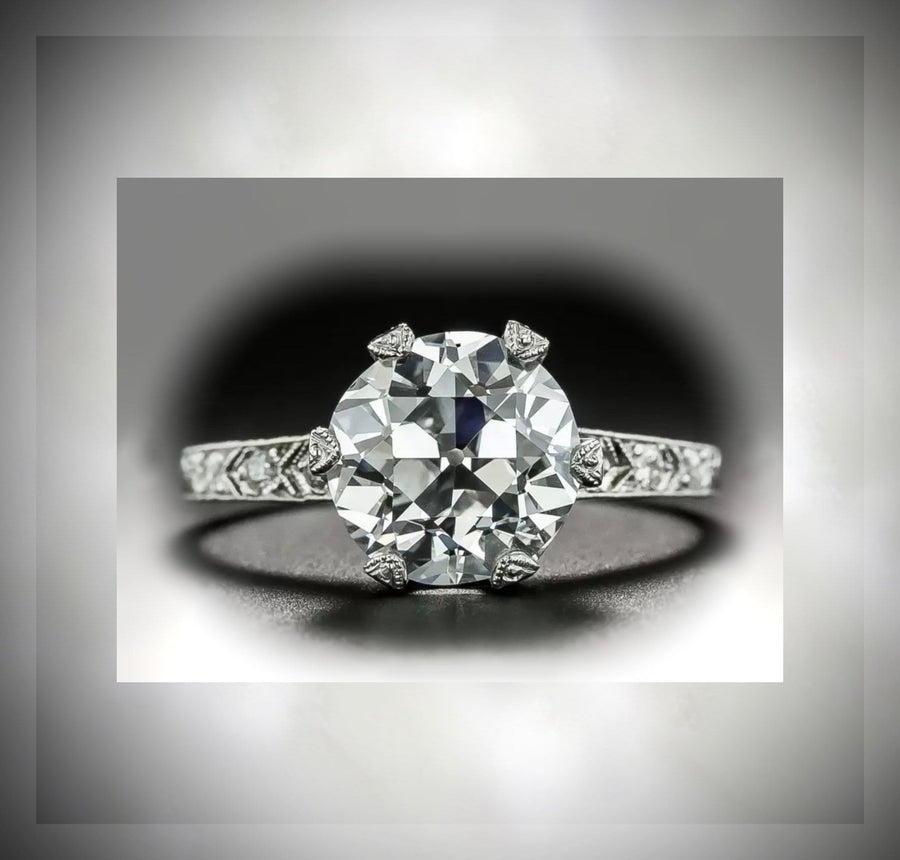 Quick Ship**Tiffany & Co. Circa 1920 Platinum Recreation Engagement Ring set with a 2.04 Ct European Cut Round Diamond VS2