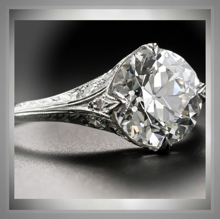 2.25 Ct. Edwardian Style Platinum Engagement Ring VS2