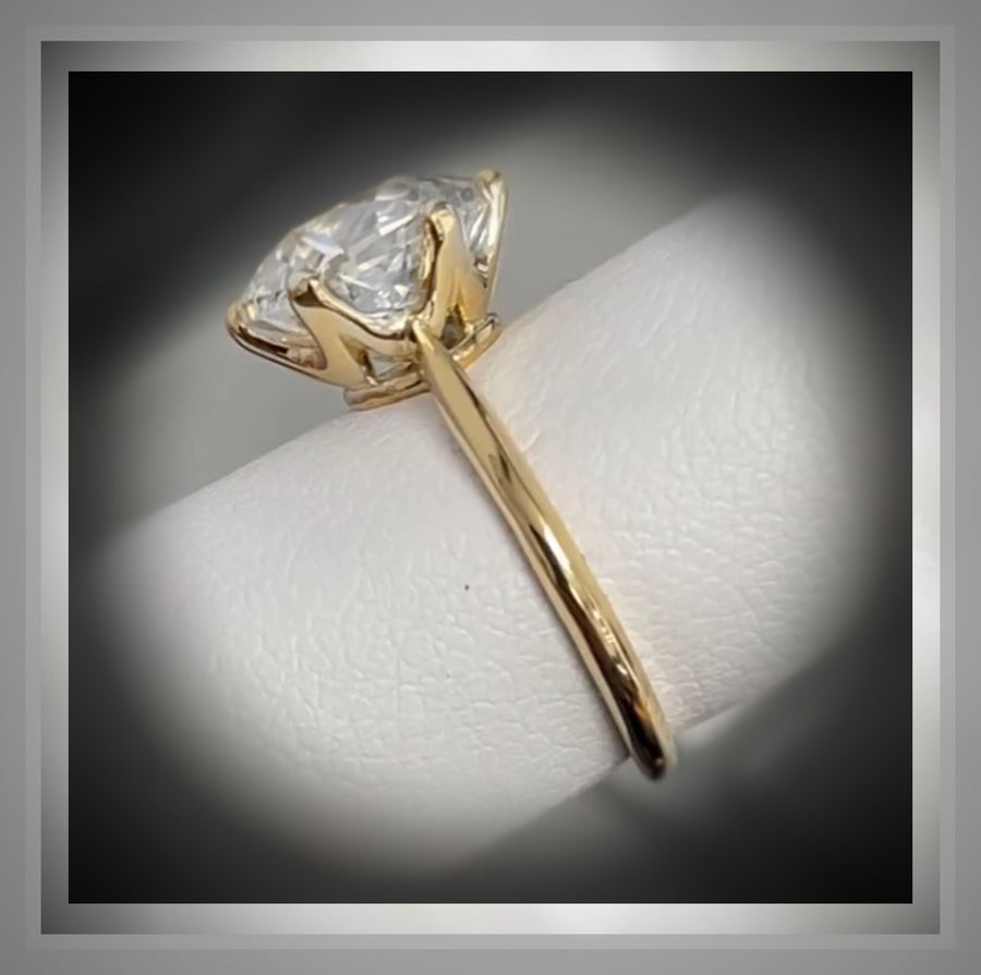 3.10 Carat European cut Diamond Antique Style  Engagement Ring VS2