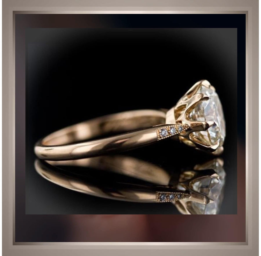 On SALE***1.61 Ct Edwardian Antique Style Diamond Engagement Ring 14K  Yellow Gold