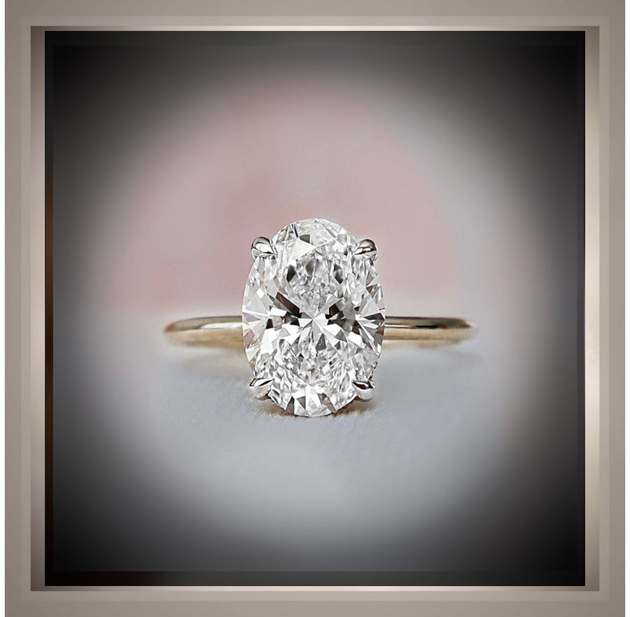 2.00 Ct  Brilliant Cut Oval Diamond Solitaire Engagement Ring