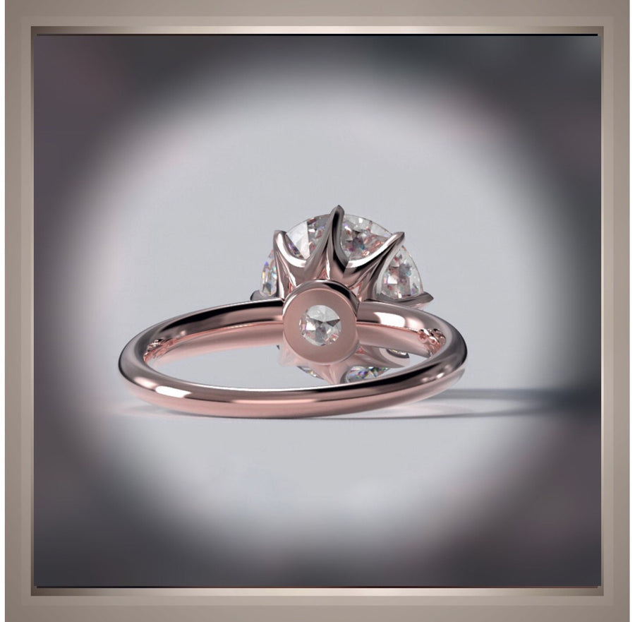 Rose Gold  2.05 Carat Brilliant cut Round  Diamond 6 Prong  Solitaire Engagement Ring VS2 *** ON SALE***