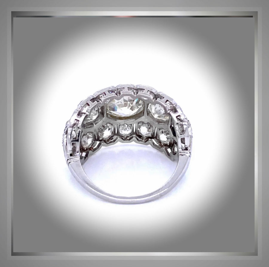 7 Carat Art Deco Inspired Platinum Ring - Circa 1920- 1930