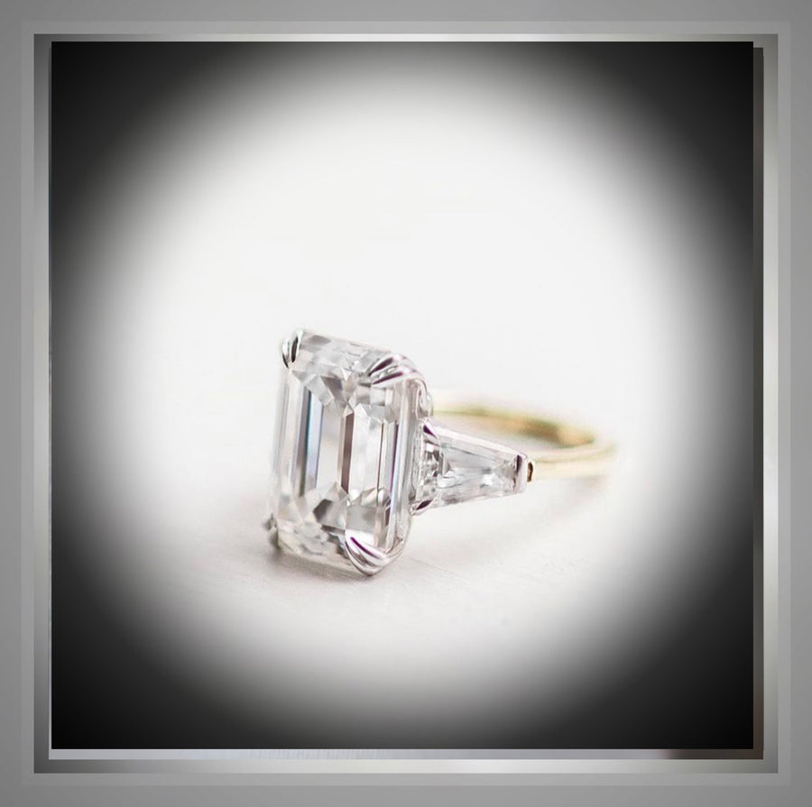 BIG DIAMOND***3.52 Ct Emerald Cut Diamond Ring W/ Baguettes  VS1-2
