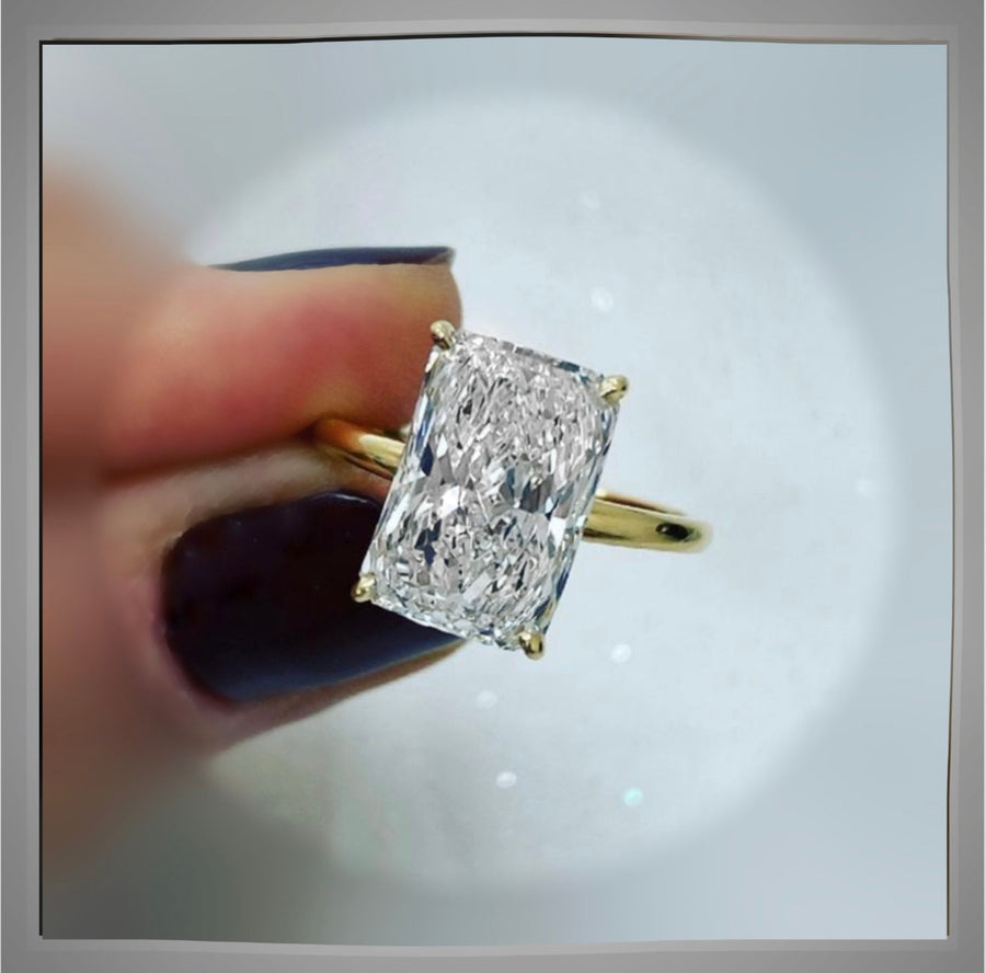 Price Reduced ***4.00 Ct Radiant  Cut Diamond Whisper Thin Solitaire Engagement Ring  VS1 ***SAVE OVER 14k  IGI Certified