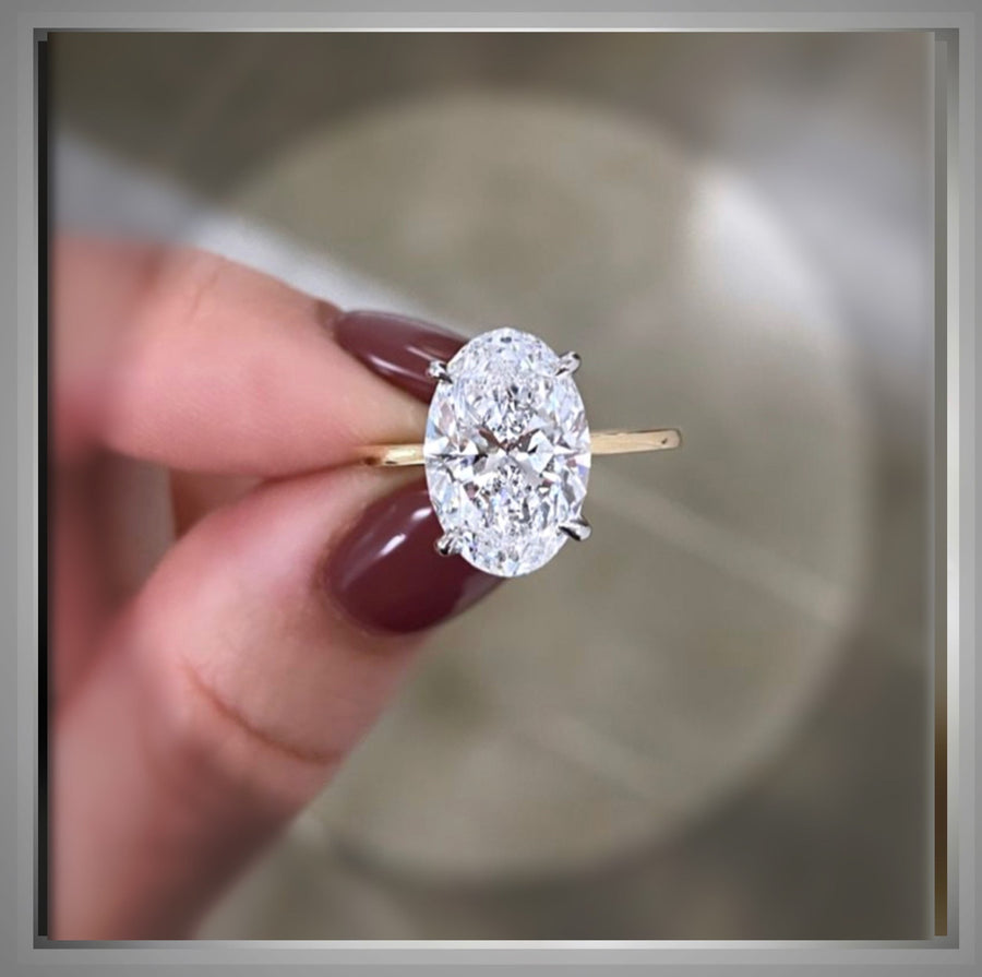 Whisper Thin Solitaire Engagement Ring With Thin Band Any Shape Ct