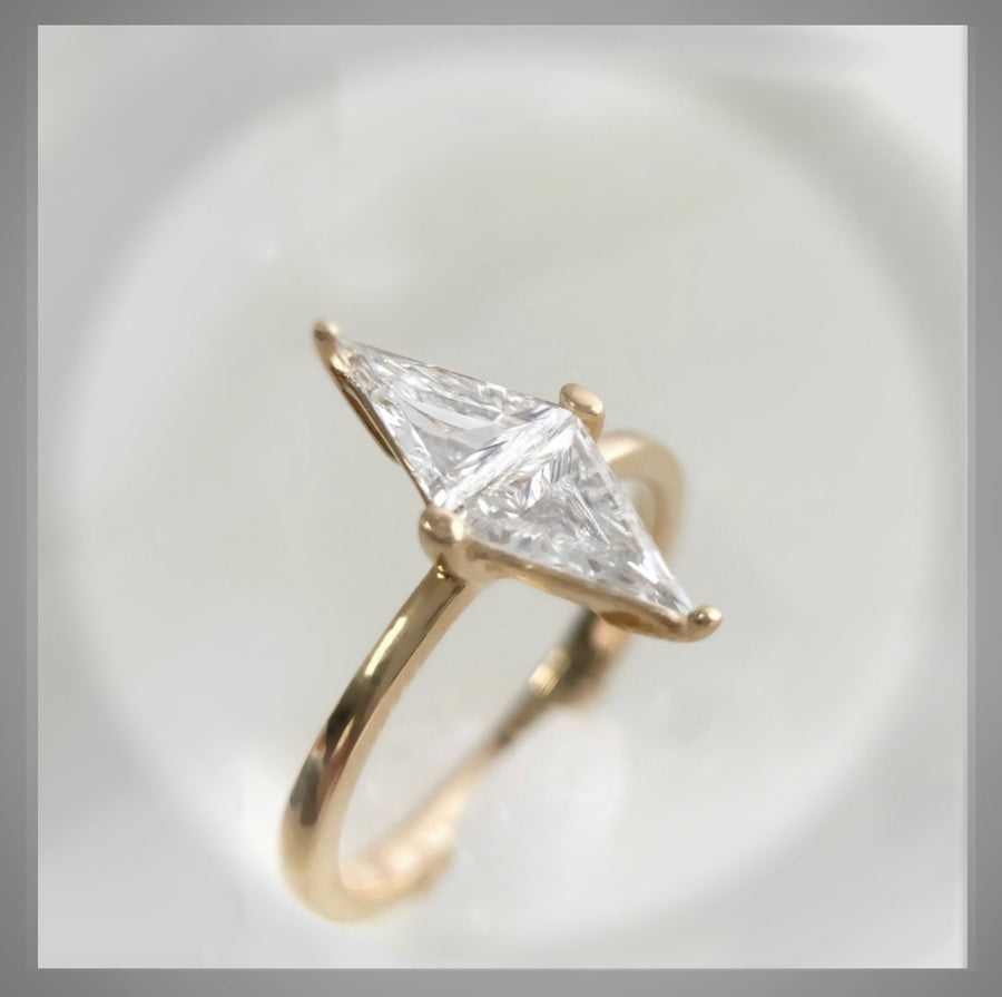 Quick Ship***1.08 Ct Rhombus Diamond Solitaire Engagement or Right Hand Ring VS1  14K