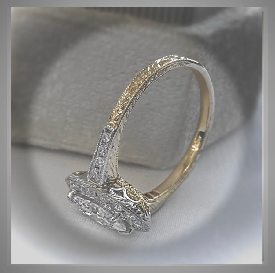 Victorian Era Style  1.45 Carat Oval Cut Diamond Engagement Ring
