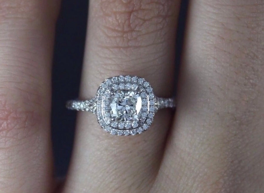 1 Carat Double Halo Engagement Ring